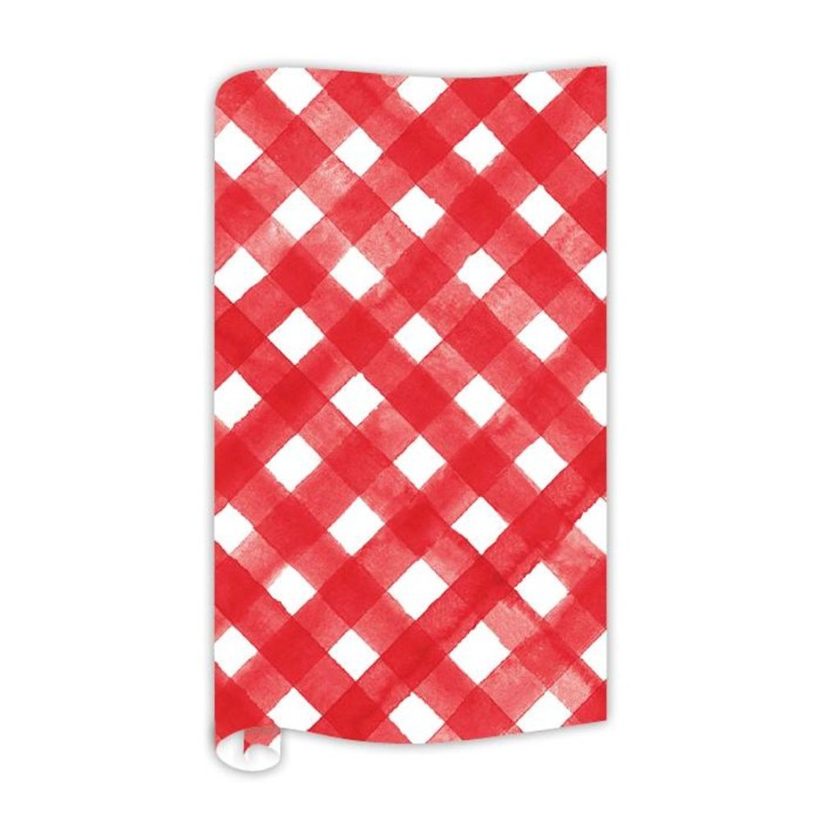 Seasonal Rosanne Beck | Watercolor Buffalo Check Red Wrapping Paper