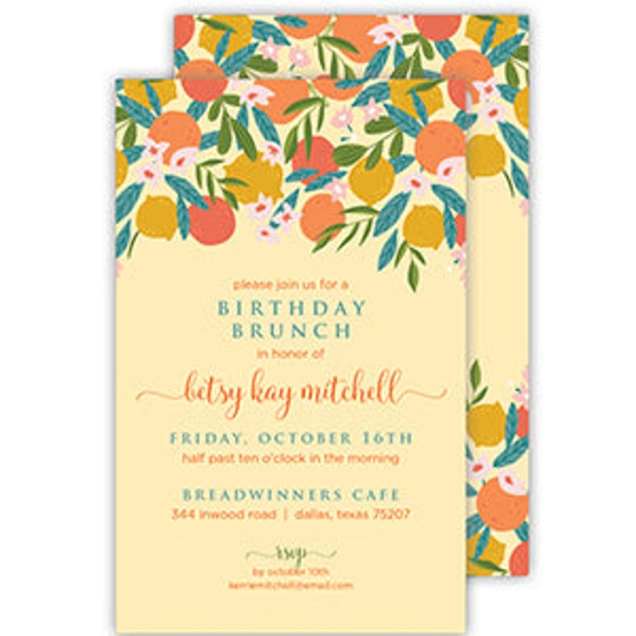 Invitations Rosanne Beck | Citrus Tree Large Flat Invitation