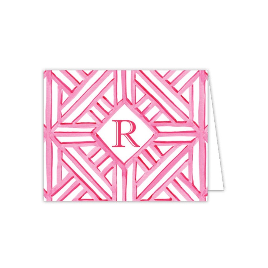 Monograms Rosanne Beck | Lattice Monogram R Folded Note