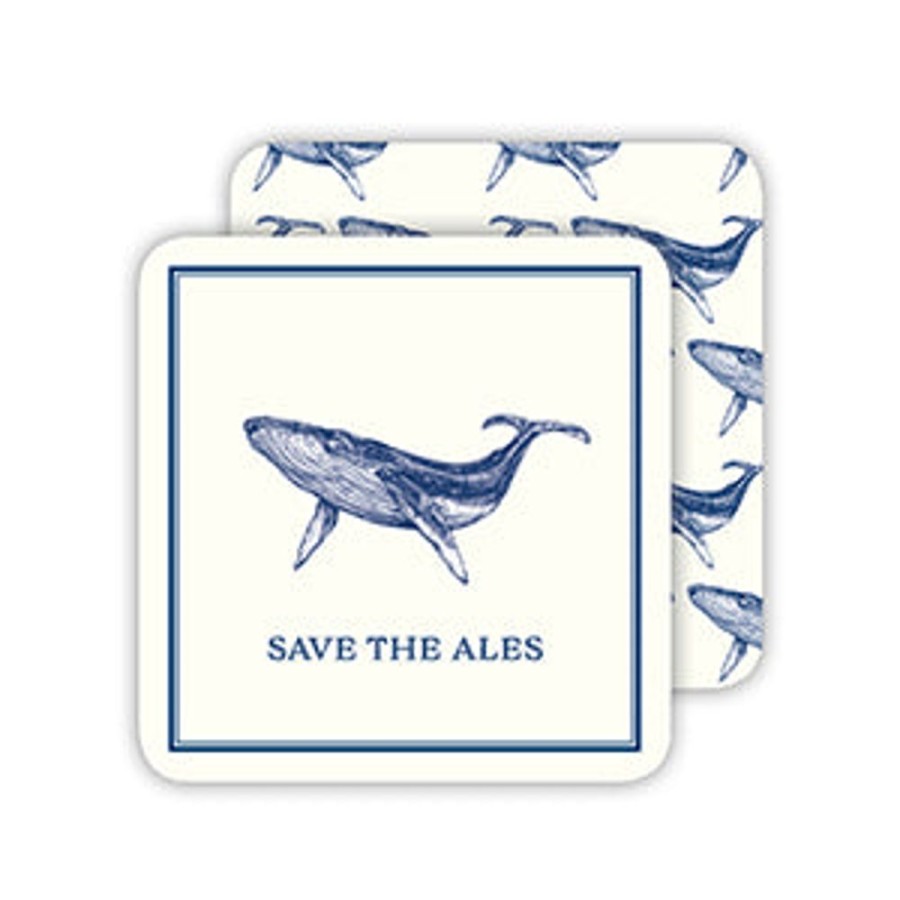 Home & Entertaining Rosanne Beck | Save The Ales Whale Paper Coasters