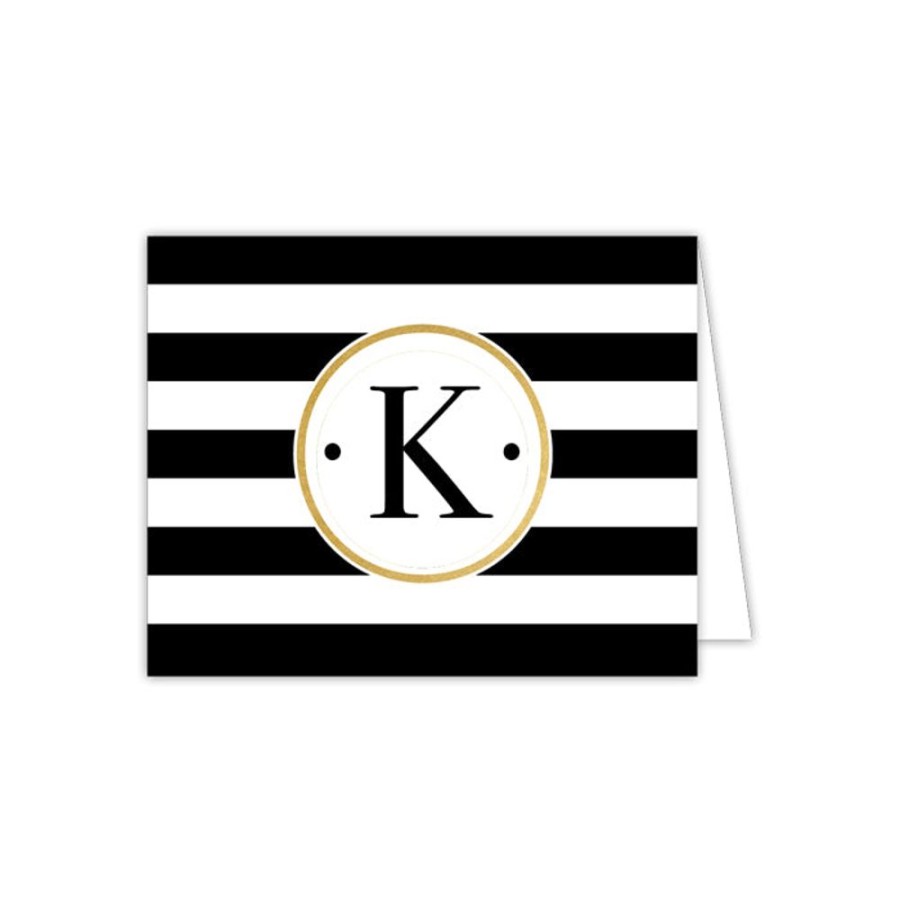 Monograms Rosanne Beck | Black Stripe K Folded Note