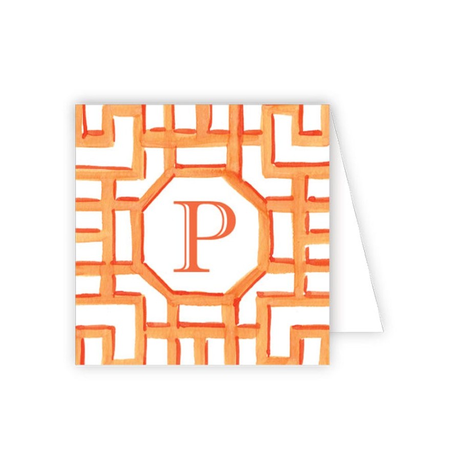 Monograms Rosanne Beck | Lattice Monogram P Enclosure Card