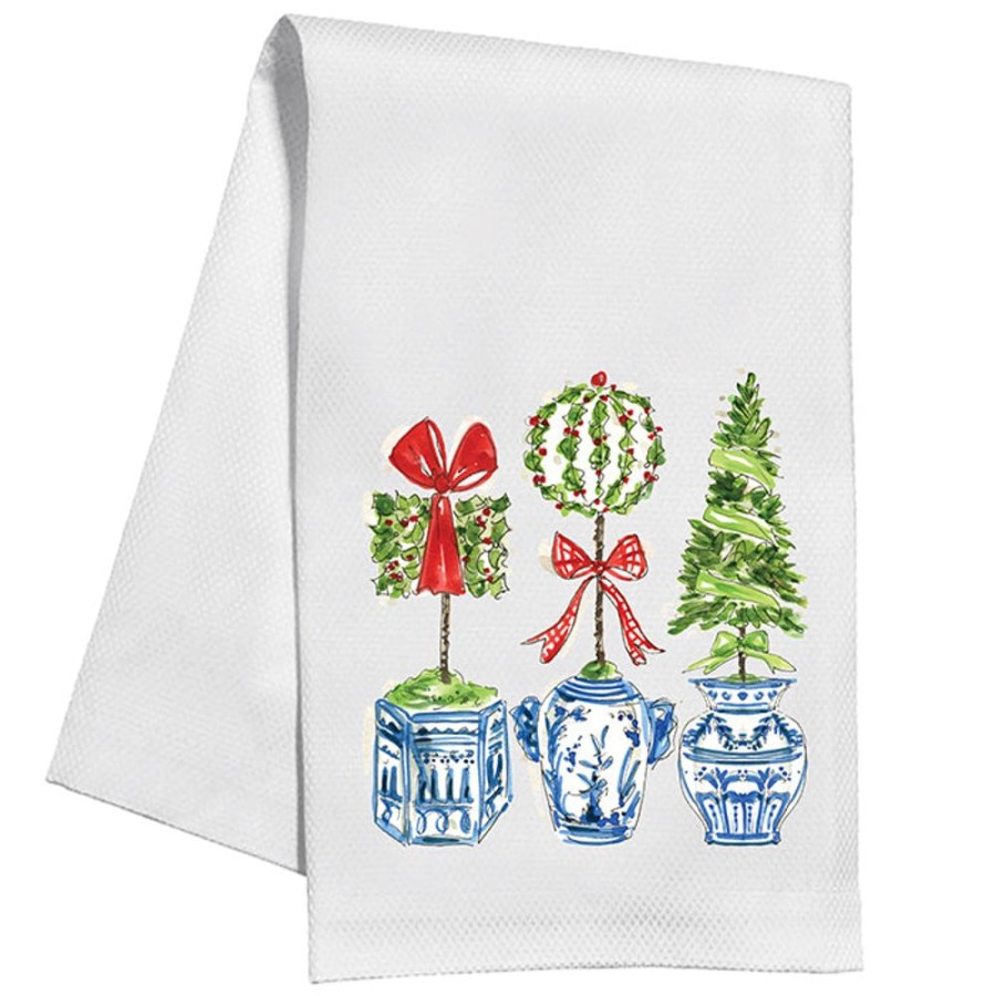 Invitations Rosanne Beck | Holiday Topiary Trio Kitchen Towel