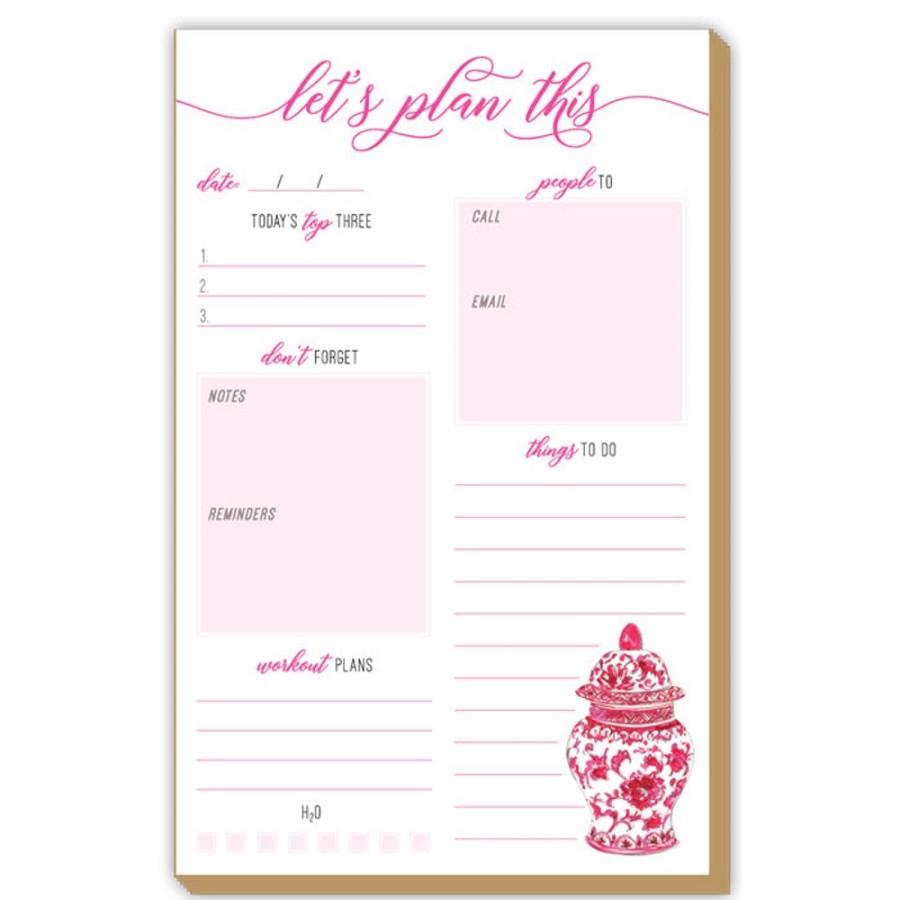 Notes & Pads Rosanne Beck | Let'S Plan This Pink Urn Luxe Large Pad