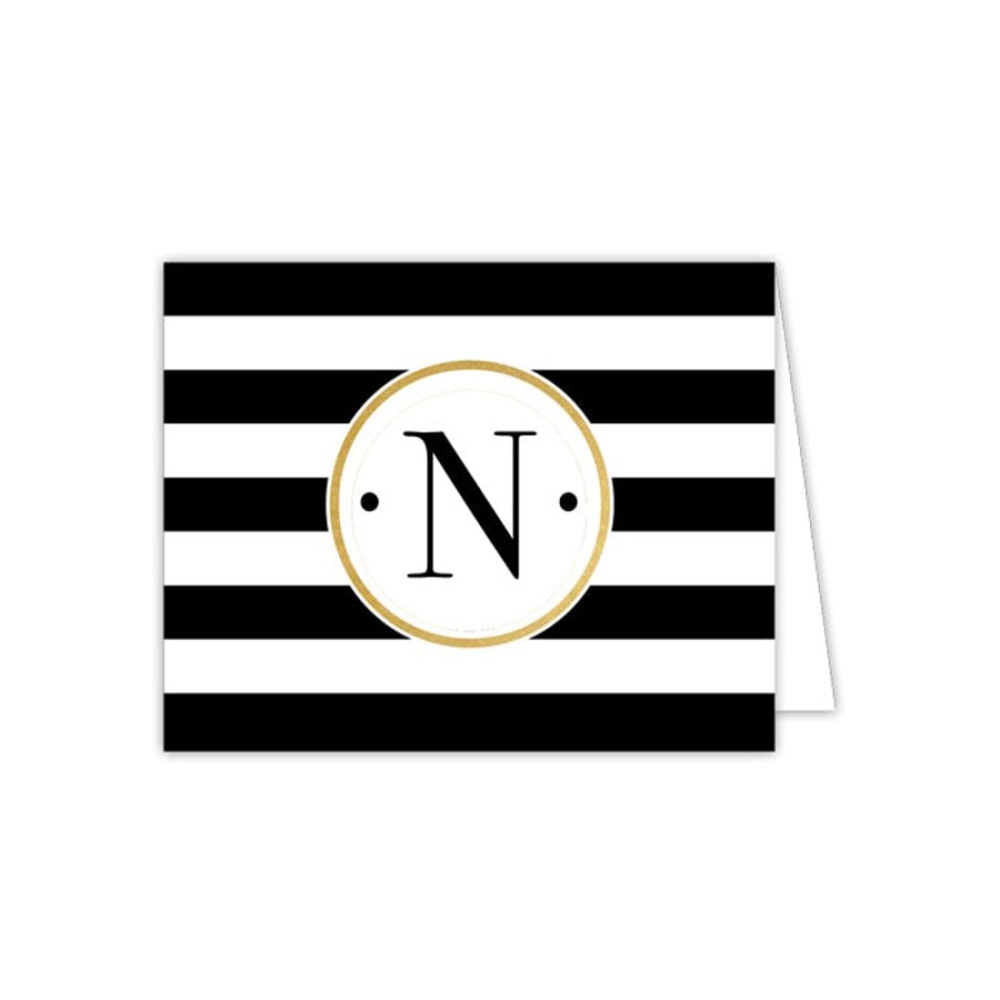 Monograms Rosanne Beck | Black Stripe N Folded Note