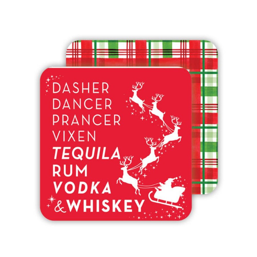 Home & Entertaining Rosanne Beck | Dasher Dancer Prancer Vixen Paper Coasters