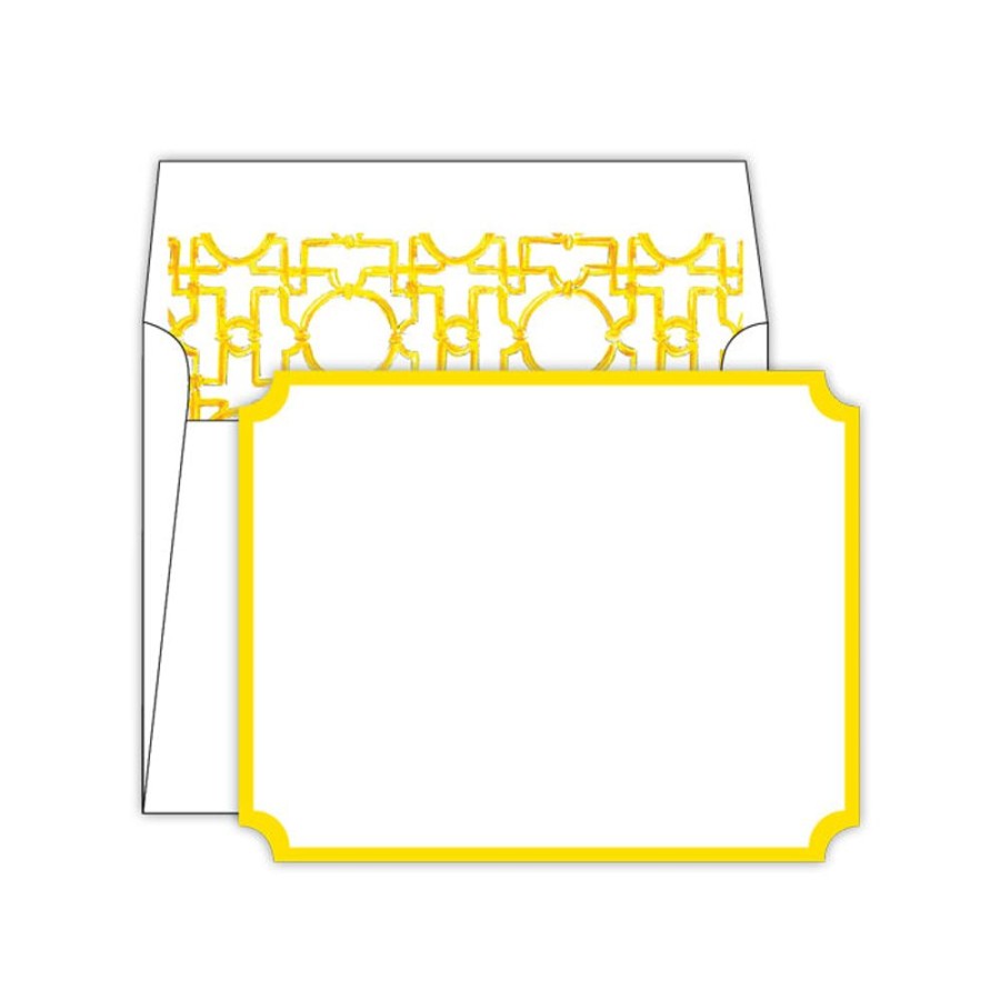 Notes & Pads Rosanne Beck | Asian Trellis Yellow Die-Cut Social Set