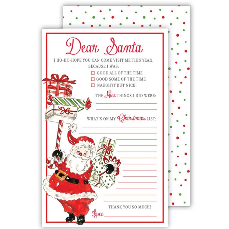 Seasonal Rosanne Beck | Handpainted Santa With Presents Letter To Santa