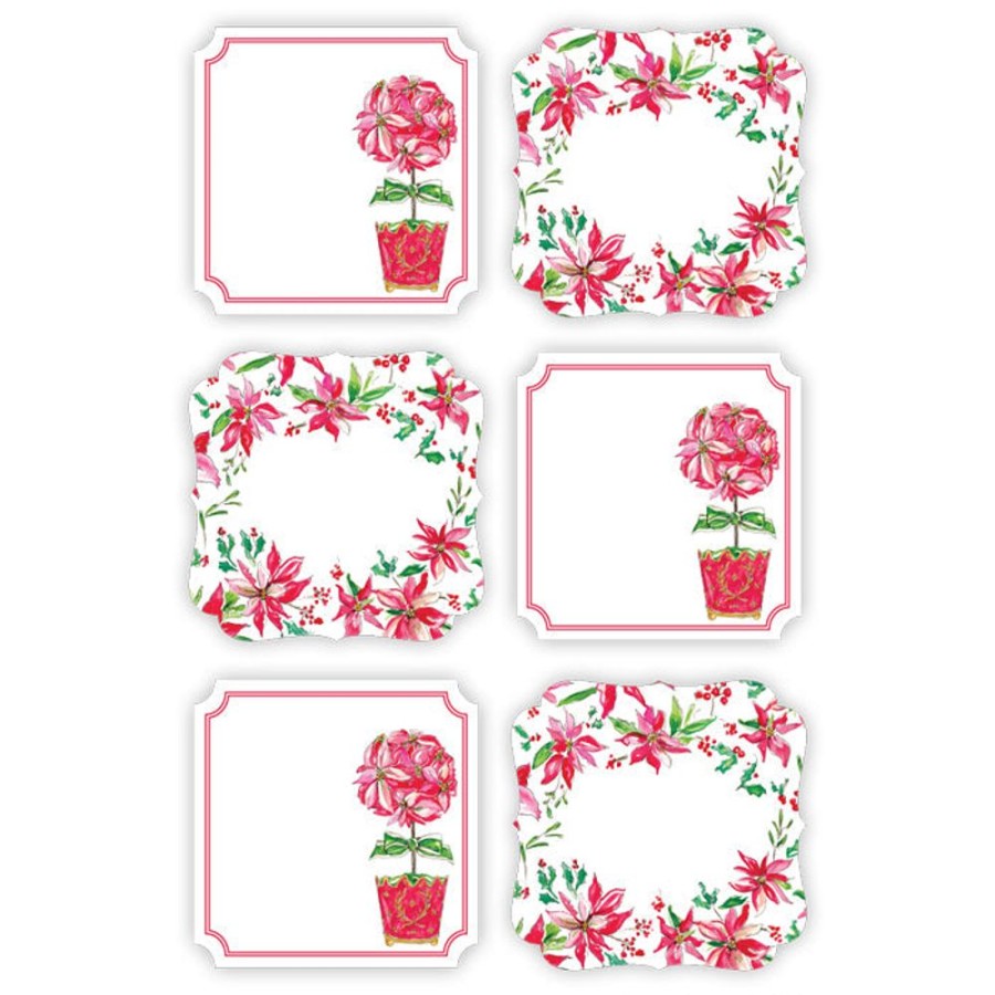 Seasonal Rosanne Beck | Holiday Poinsettia Die-Cut Sticker Sheet