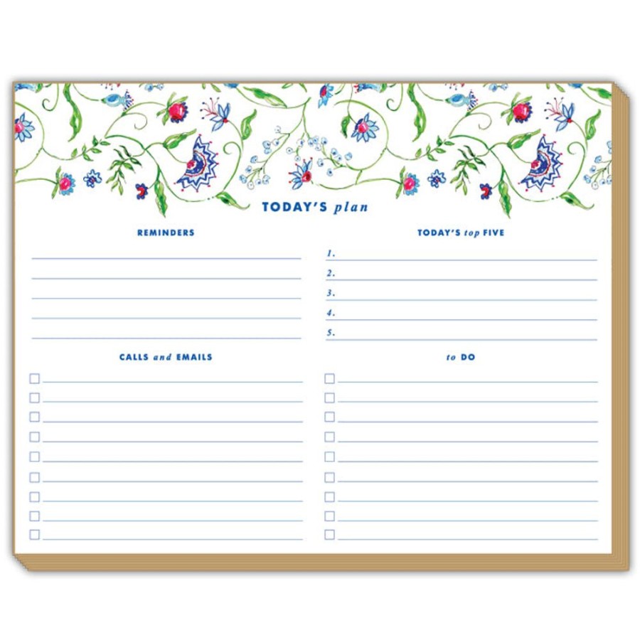 Notes & Pads Rosanne Beck | Mixed Floral Blue Luxe Planner