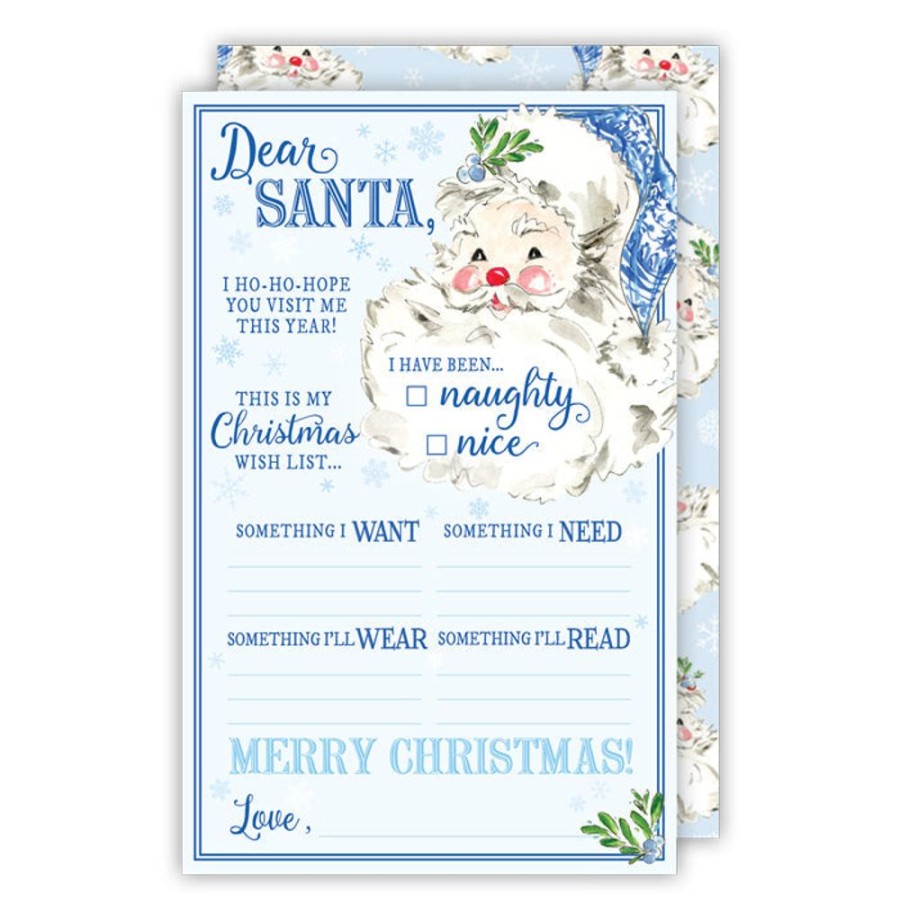 Seasonal Rosanne Beck | Blue & White Santa Letter To Santa