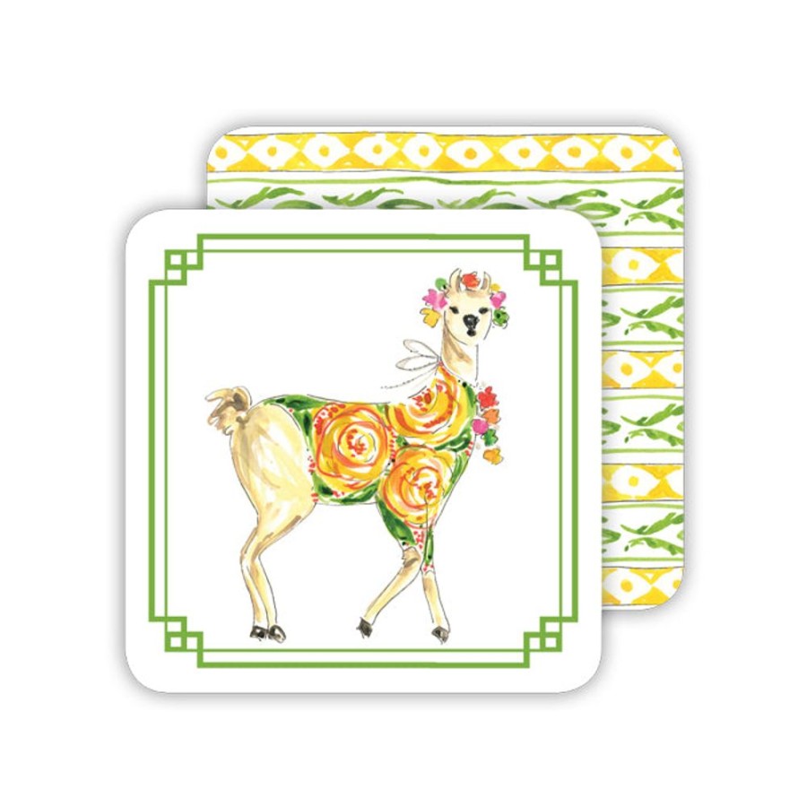 Home & Entertaining Rosanne Beck | Green Llama Paper Coasters