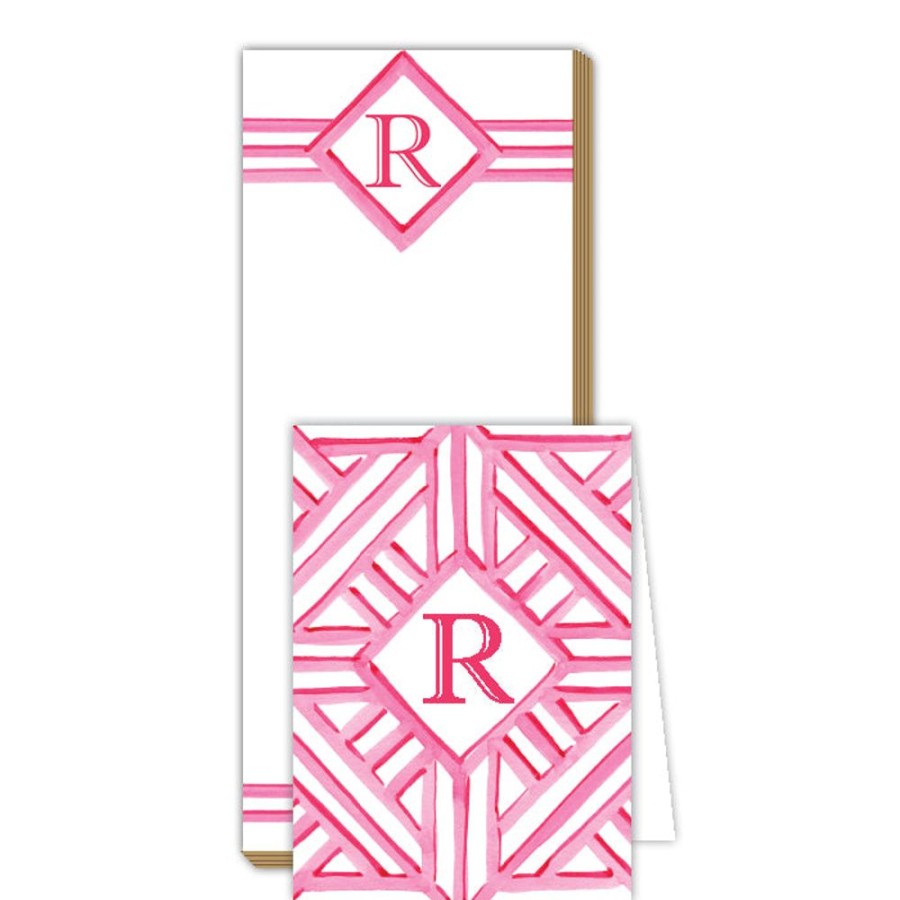 Monograms Rosanne Beck | Lattice Monogram R Notepad Note Set