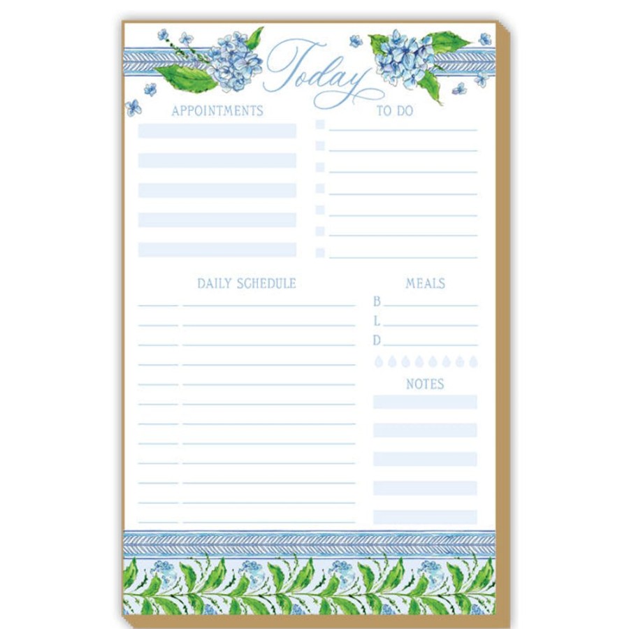 Notes & Pads Rosanne Beck | Daily Planner Blue Hydrangea Luxe Large Pad