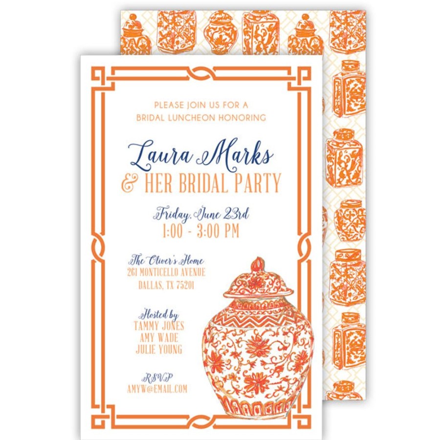 Invitations Rosanne Beck | Orange Urn Large Die-Cut Invitation