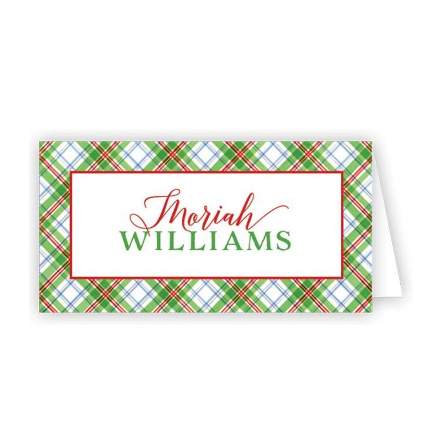 Seasonal Rosanne Beck | Holiday Plaid Place Card