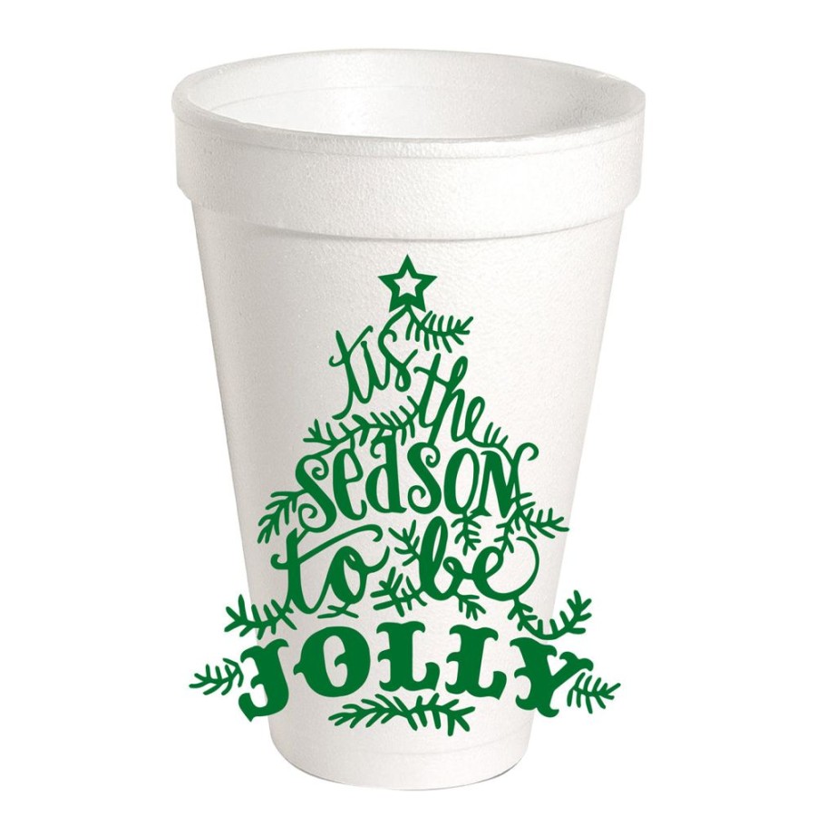 Seasonal Rosanne Beck | Tis The Season To Be Jolly Styrofoam Cups