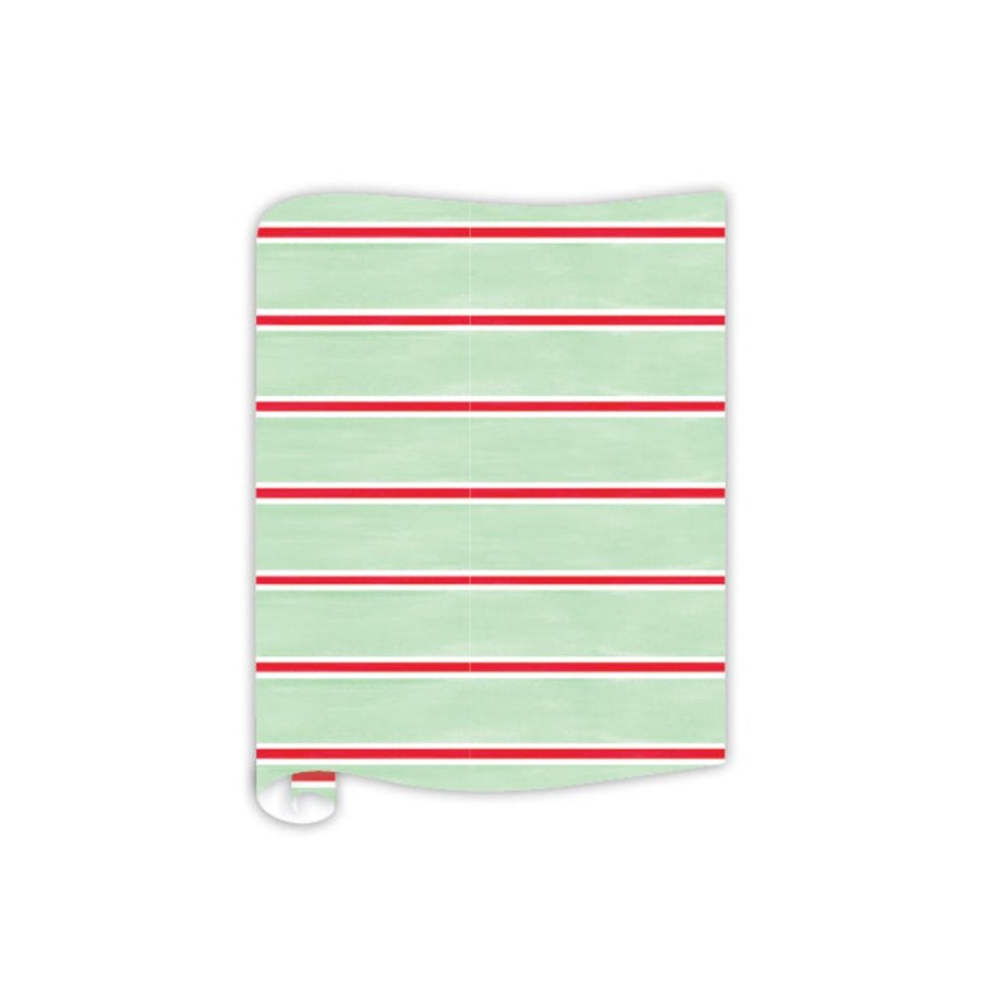 Home & Entertaining Rosanne Beck | Celadon, White & Red Stripe Table Runner