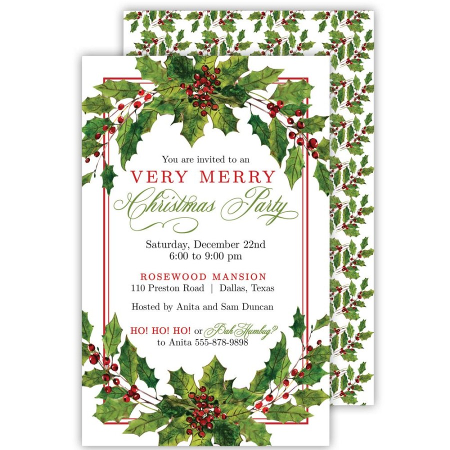 Seasonal Rosanne Beck | Mistletoe Large Flat Invitation