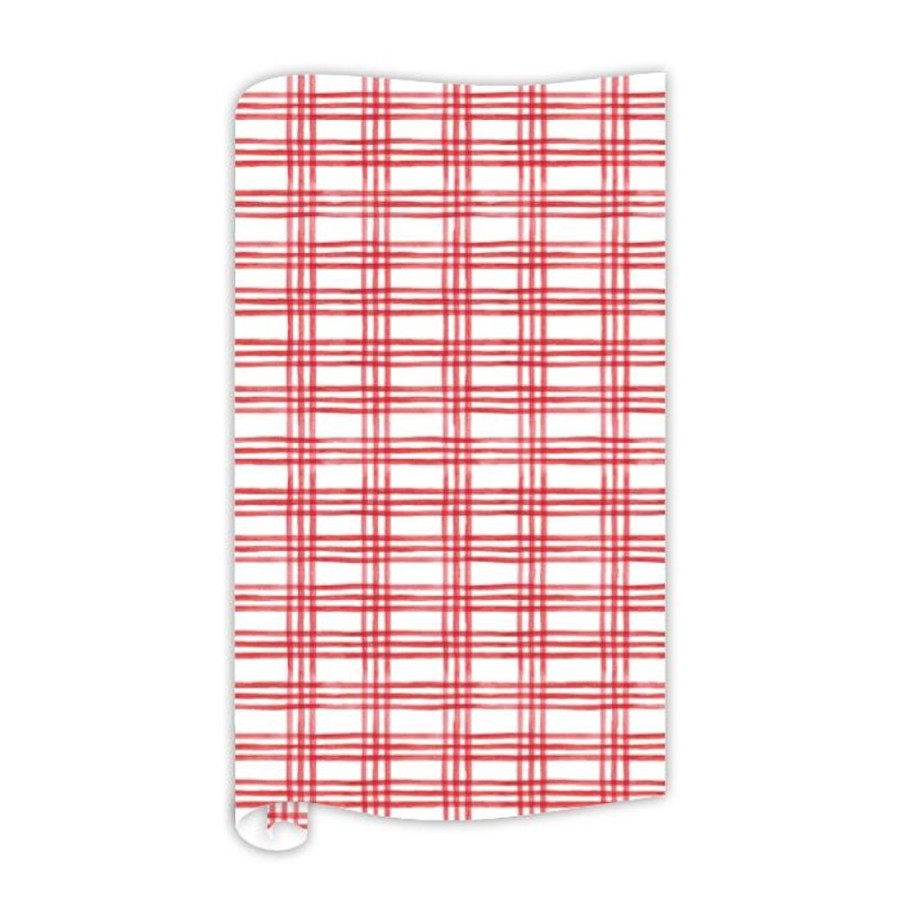 Seasonal Rosanne Beck | Red Plaid Pattern Wrapping Paper