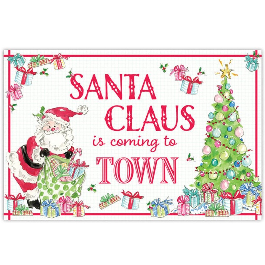 Seasonal Rosanne Beck | Santa Claus Is Coming To Town Placemats