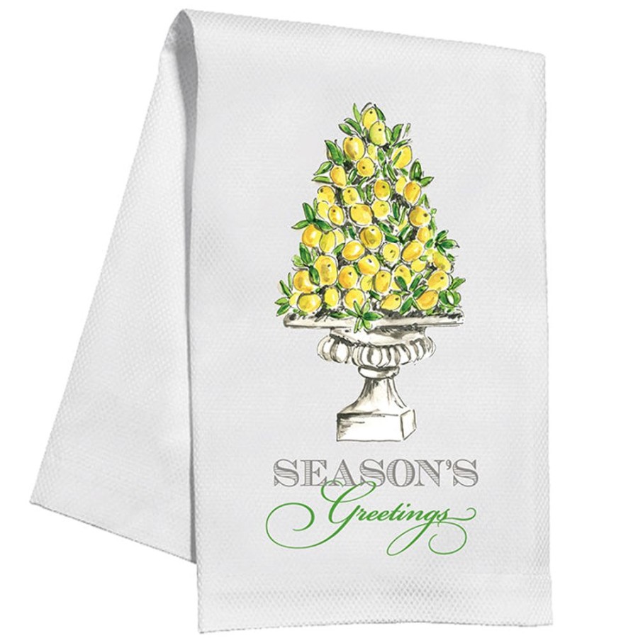 Seasonal Rosanne Beck | Season'S Greetings Lemon Topiary Kitchen Towel