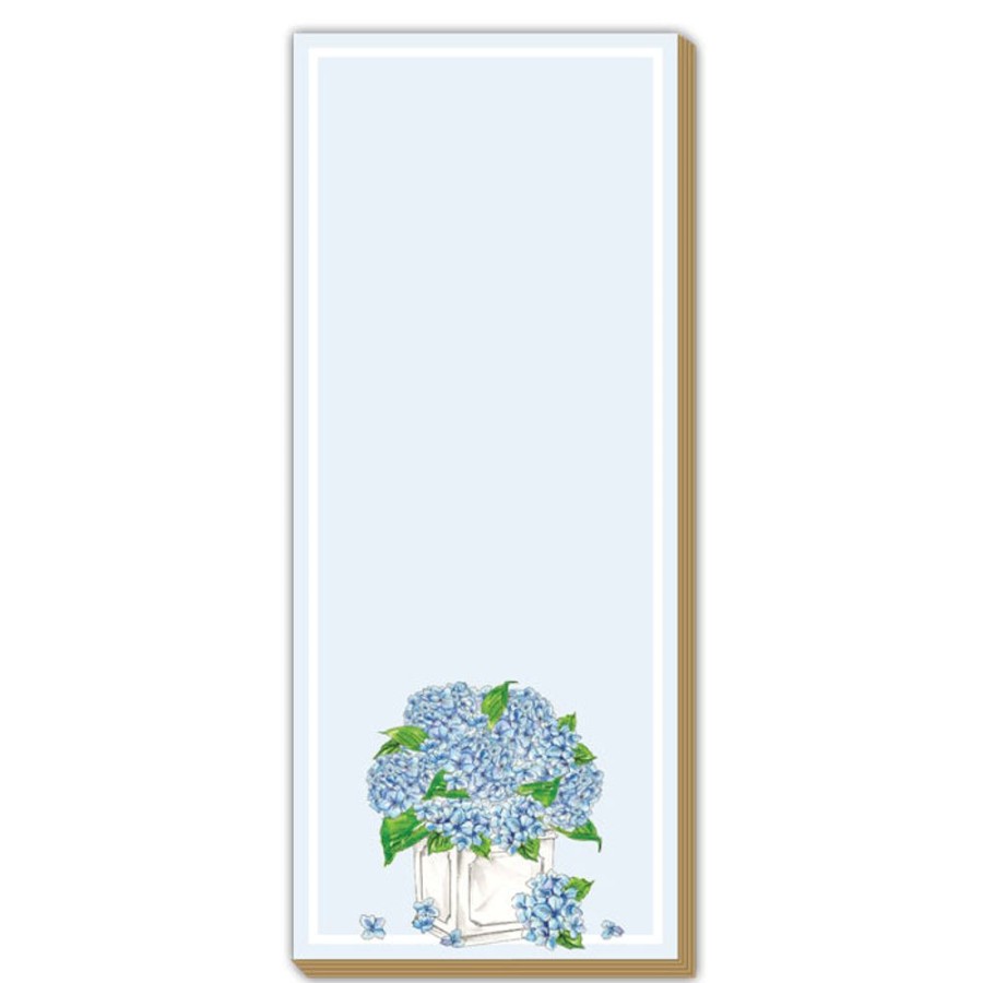 Notes & Pads Rosanne Beck | Blue Hydrandea Planter Luxe Skinny Pad