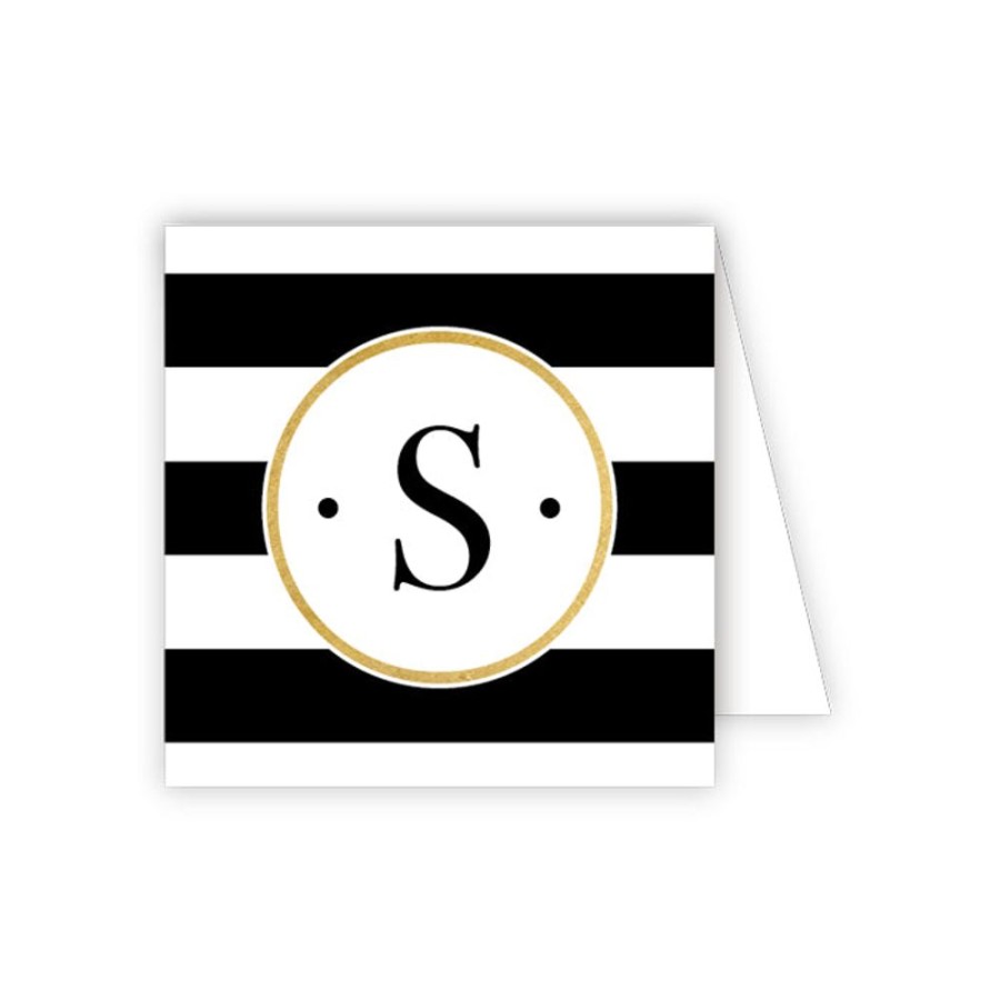 Monograms Rosanne Beck | Black Stripe S Enclosure Card