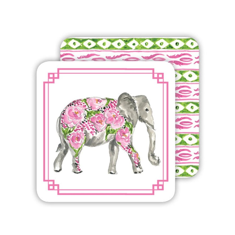 Home & Entertaining Rosanne Beck | Pink Elephant Paper Coasters