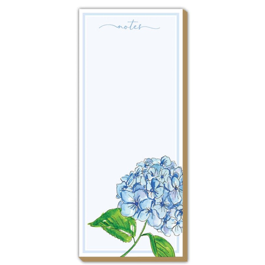 Notes & Pads Rosanne Beck | Single Blue Hydrangea Luxe Skinny Pad