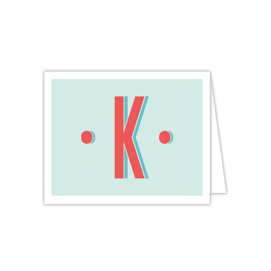 Notes & Pads Rosanne Beck | Color Block Monogram K Folded Note