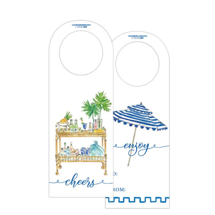 Home & Entertaining Rosanne Beck | Tropical Bar Cart-Blue Umbrella Wine Tag