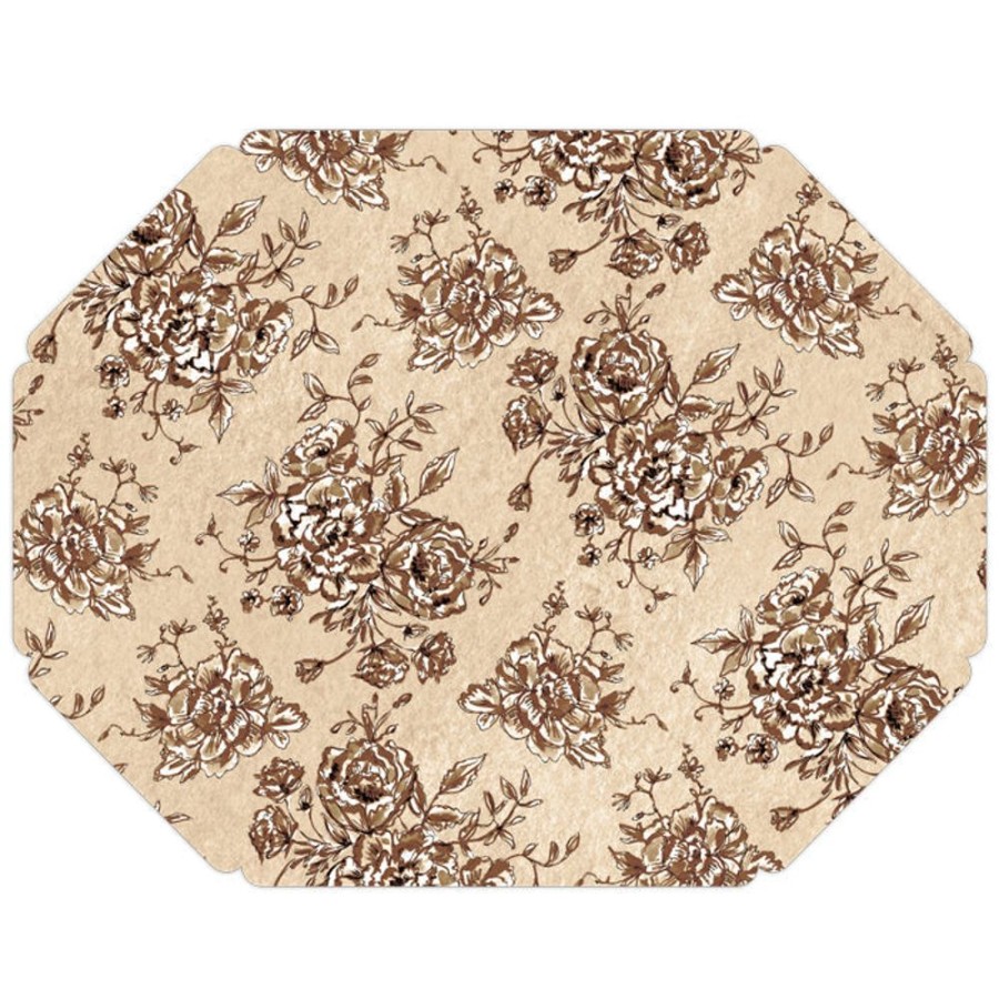 Home & Entertaining Rosanne Beck | Brown Vintage Fancy Florals Posh Die-Cut Placemats