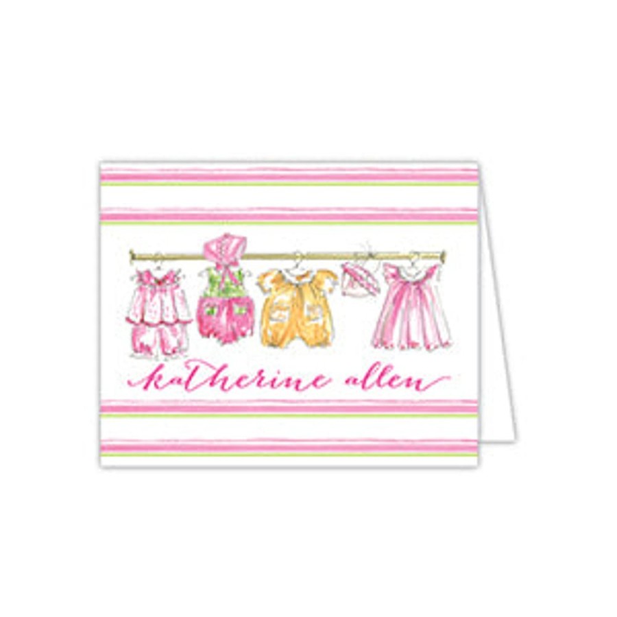 Notes & Pads Rosanne Beck | Handpainted Little Girl Clothesline Folded Note