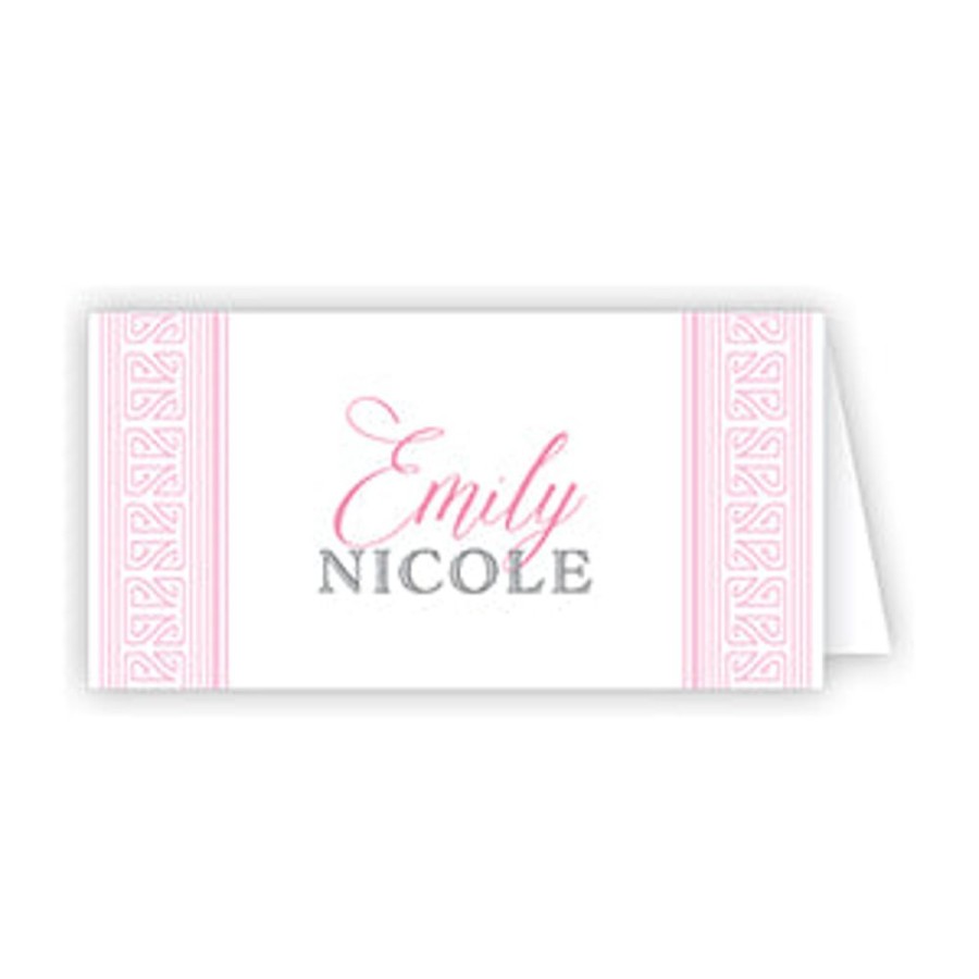 Home & Entertaining Rosanne Beck | Asian Stripe Light Pink Place Card