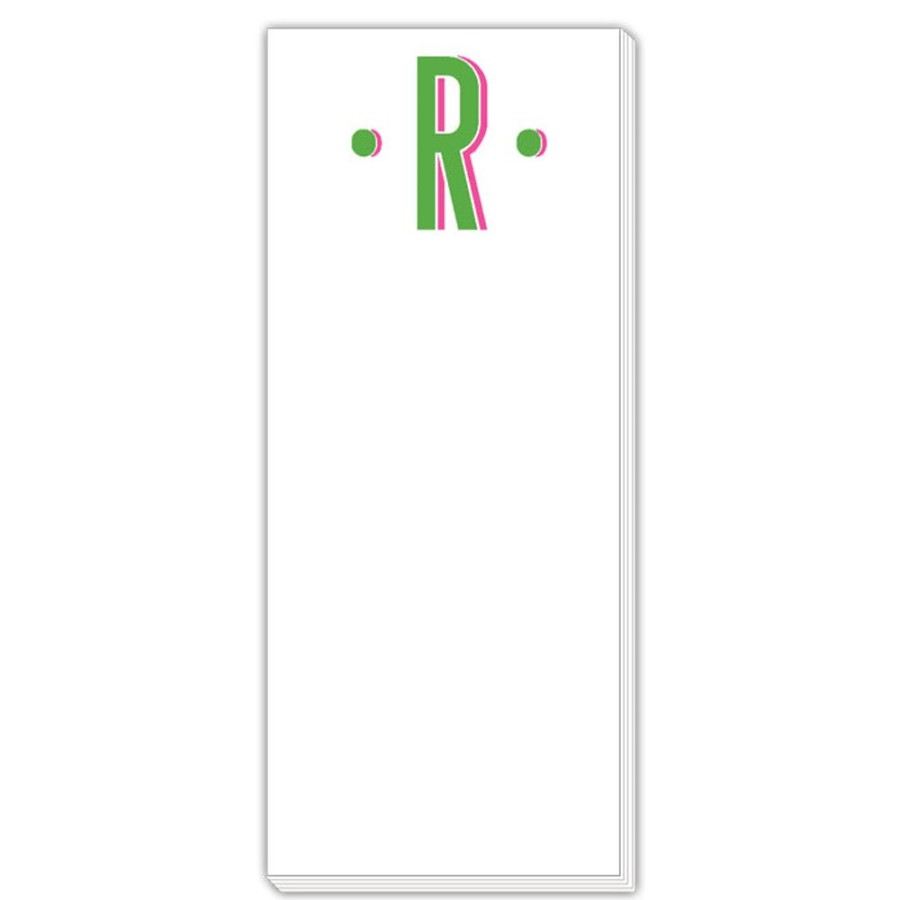 Monograms Rosanne Beck | Color Block Monogram R Skinny Notepad