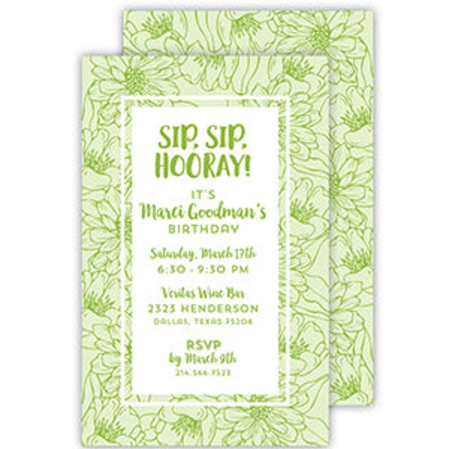 Invitations Rosanne Beck | Abstract Florals Lime Large Flat Invitation