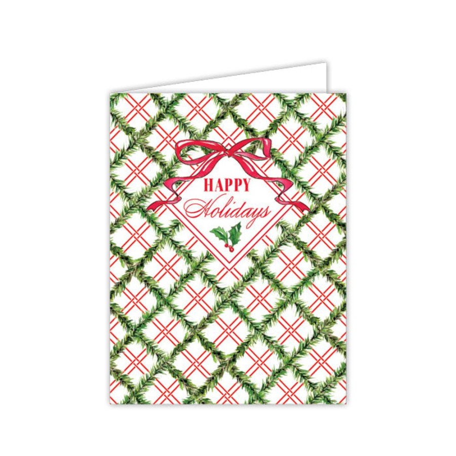 Seasonal Rosanne Beck | Garland & Red Plaid Greeting Card