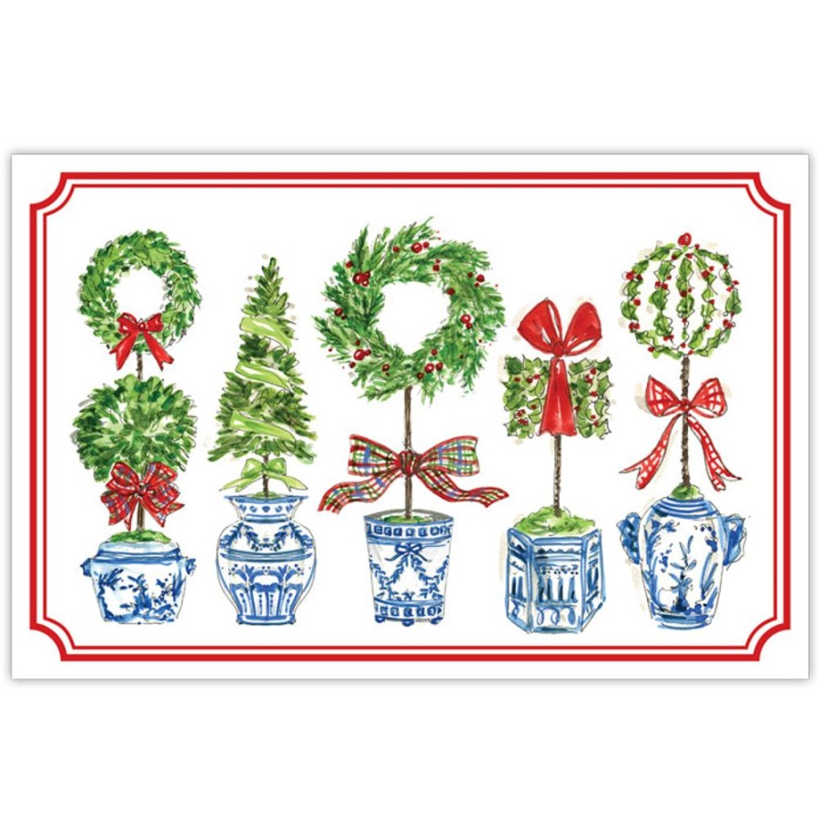 Seasonal Rosanne Beck | Holiday Topiay Wreaths Placemat