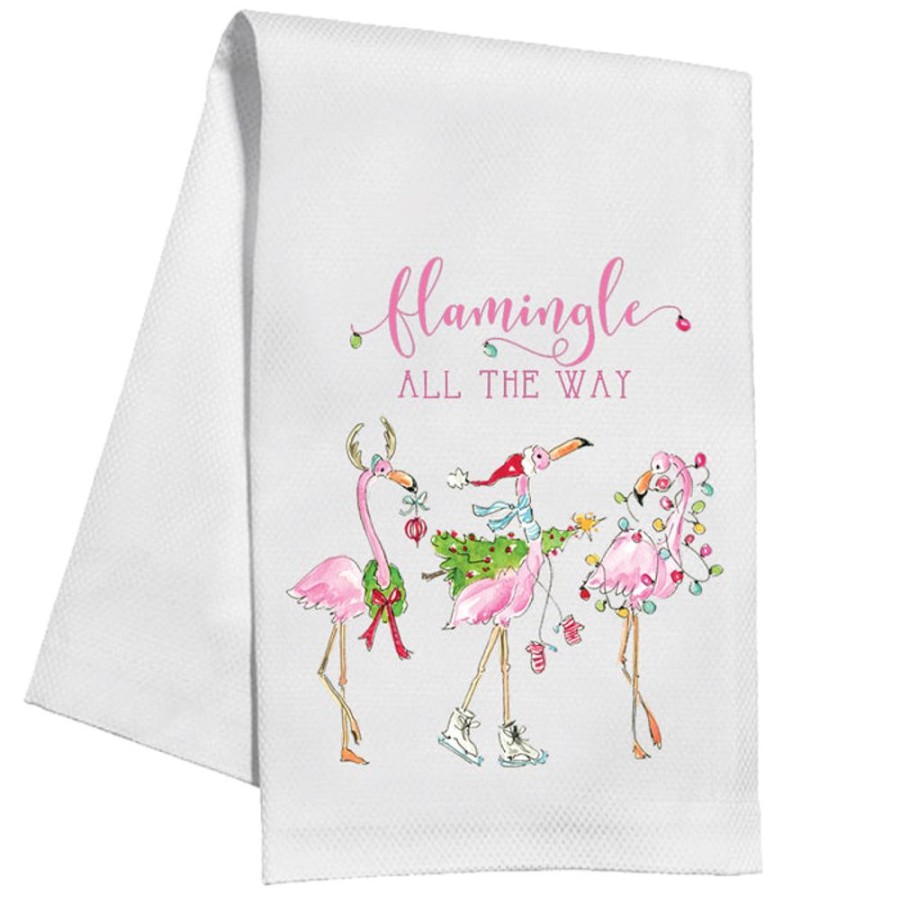 Seasonal Rosanne Beck | Flamingo All The Way Kitchen Towel