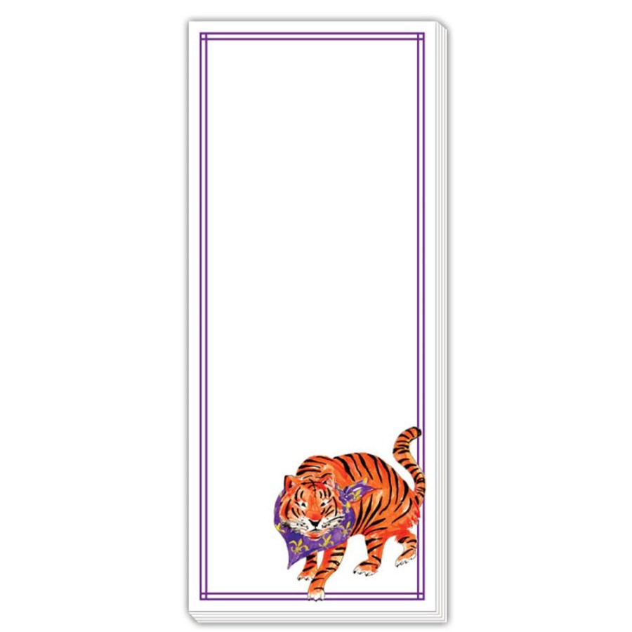 Seasonal Rosanne Beck | Purple & Gold Tiger Skinny Notepad