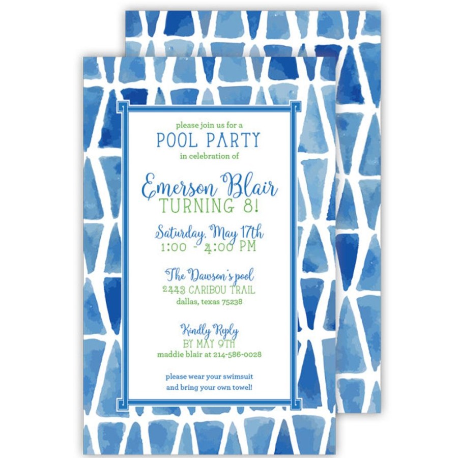 Invitations Rosanne Beck | Blue And White Design Large Flat Invitation