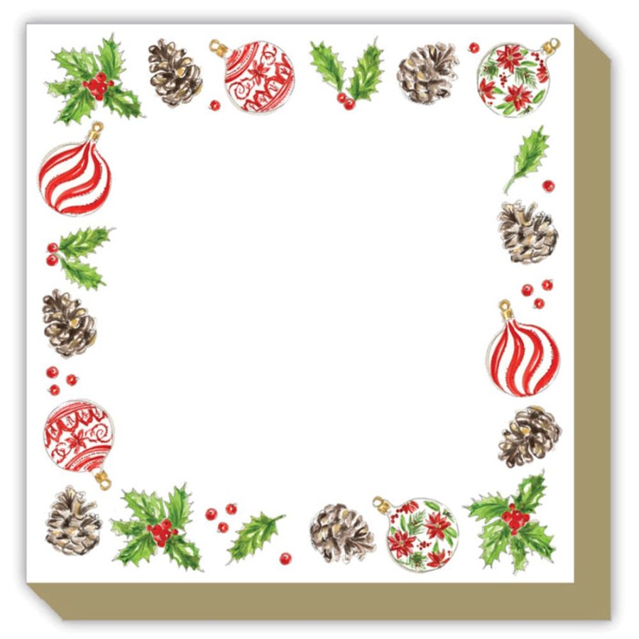 Seasonal Rosanne Beck | Handpainted Ornaments And Pinecones Luxe Pad