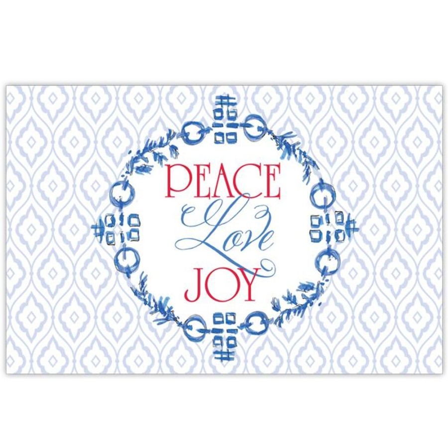 Invitations Rosanne Beck | Peace Love Joy Holiday Placemat