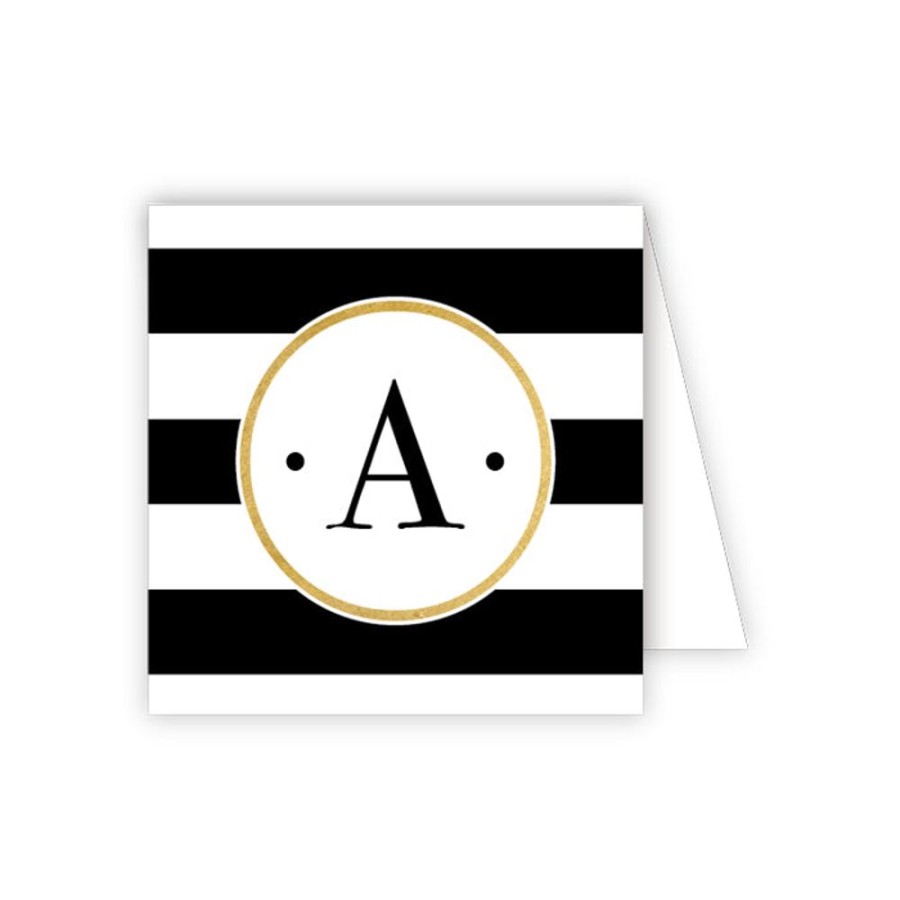 Monograms Rosanne Beck | Black Stripe A Enclosure Card