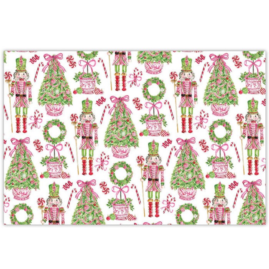 Seasonal Rosanne Beck | Pink Peppermint Nutcracker Placemats