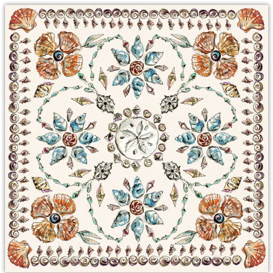 Home & Entertaining Rosanne Beck | Coastal Seashell Mosaic Square Placemats