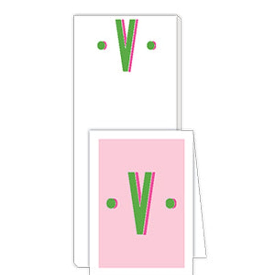 Monograms Rosanne Beck | Color Block Monogram V Notepad Note Set