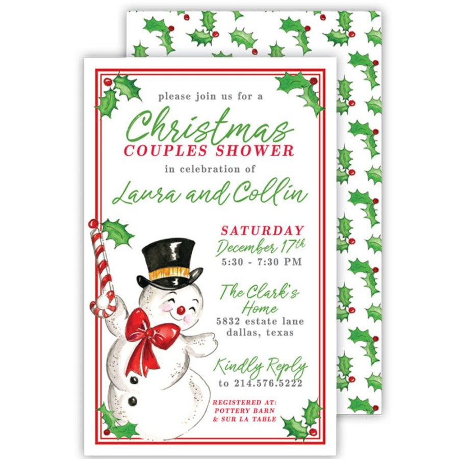 Invitations Rosanne Beck | Holiday Snowman Large Flat Invitation