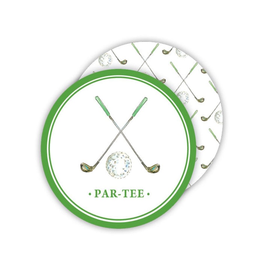 Home & Entertaining Rosanne Beck | Crossed Golf Clubs Paper Coasters